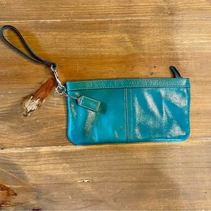 Turquoise Coach Wristlet